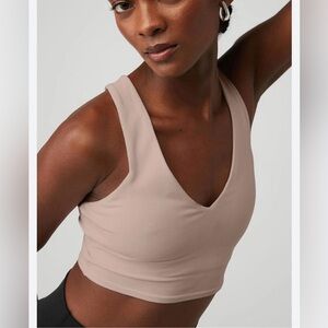 ALO YOGA  Airbrush Real Bra Tank Top tan/ light brown workout sporty trendy chic
